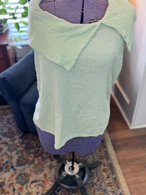 Oh My Gauze! Light Mint Green Gauze Sleeveless Top, feminine, balletcore, flowy